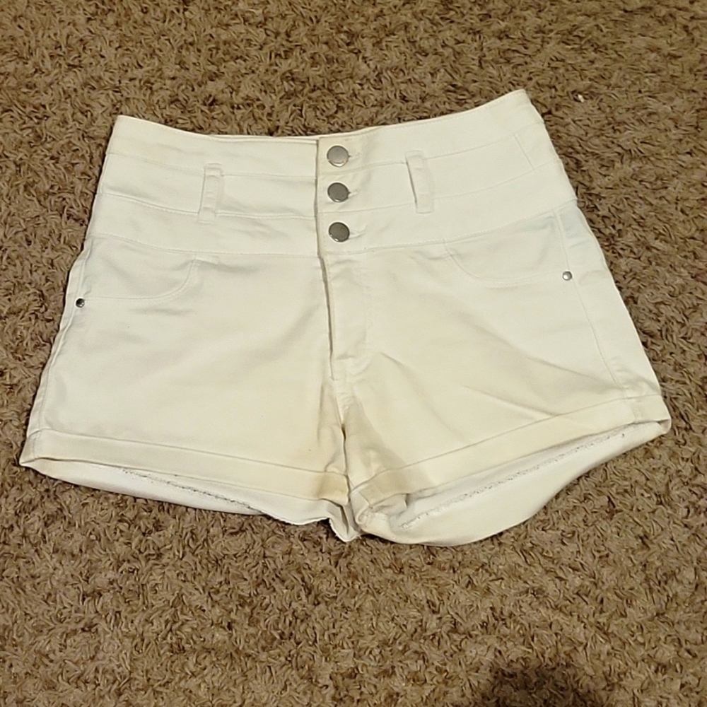 High waisted white shorts size 2